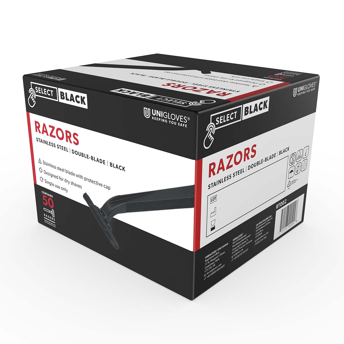 Select Black Disposable Razors 50/bx – Professional Tattoo Ink by Solid Ink