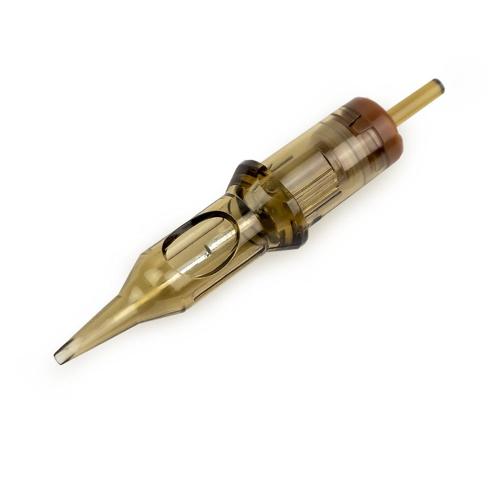 Transparent amber Kwadron empty round liner long taper tattoo needle cartridge