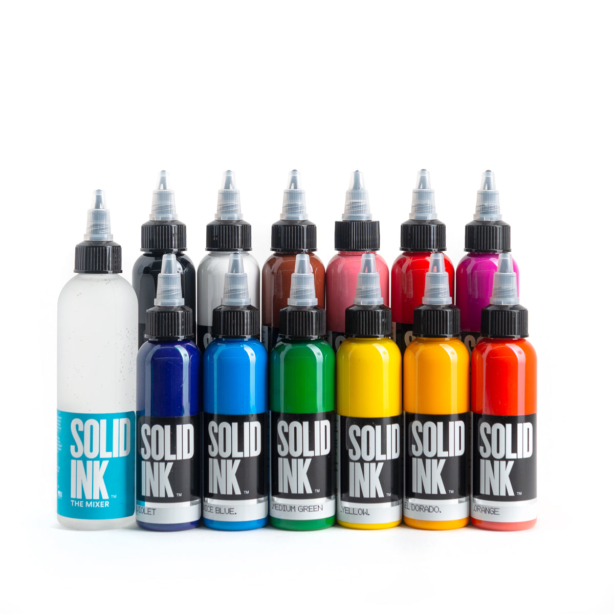 12 colour Spectrum Set 1oz +1 Mixer 2oz- Solid Ink