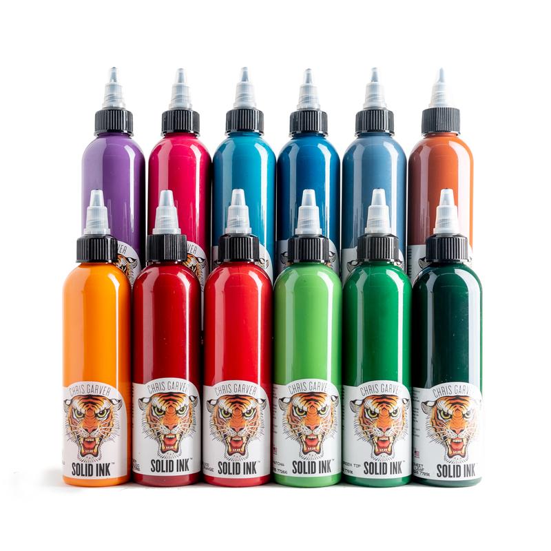 Set Chris Garver-12 colour - 1oz - Solid Ink β Professional Tattoo Ink by Solid Ink