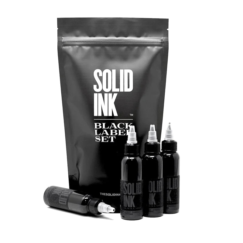 Set Black Label Grey Wash - 4 Shades - 2oz - Solid Ink
