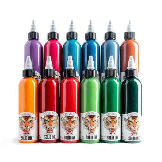 Set Chris Garver-12 colour - 1oz - Solid Ink – Professional Tattoo Ink by Solid Ink