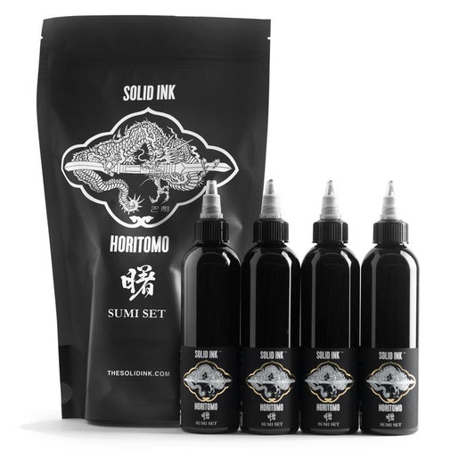 Set Horitomo Sumi - 4 colour - 2oz - Solid Ink – Professional Tattoo Ink by Solid Ink